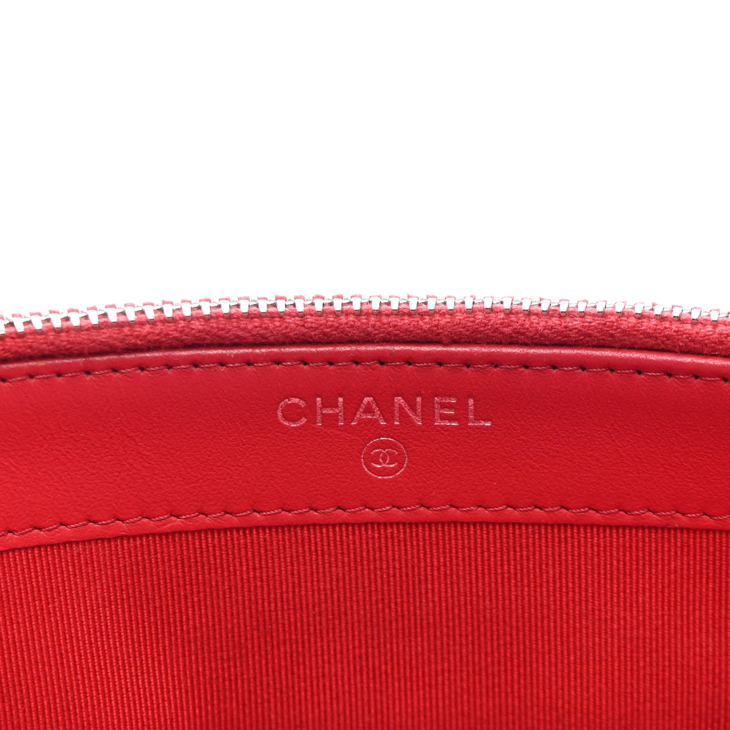 Chanel Caviar Chevron Quilted Small Clutch With Chain Light Red 6 of 15