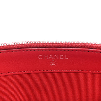 Chanel Caviar Chevron Quilted Small Clutch With Chain Light Red 6 of 15