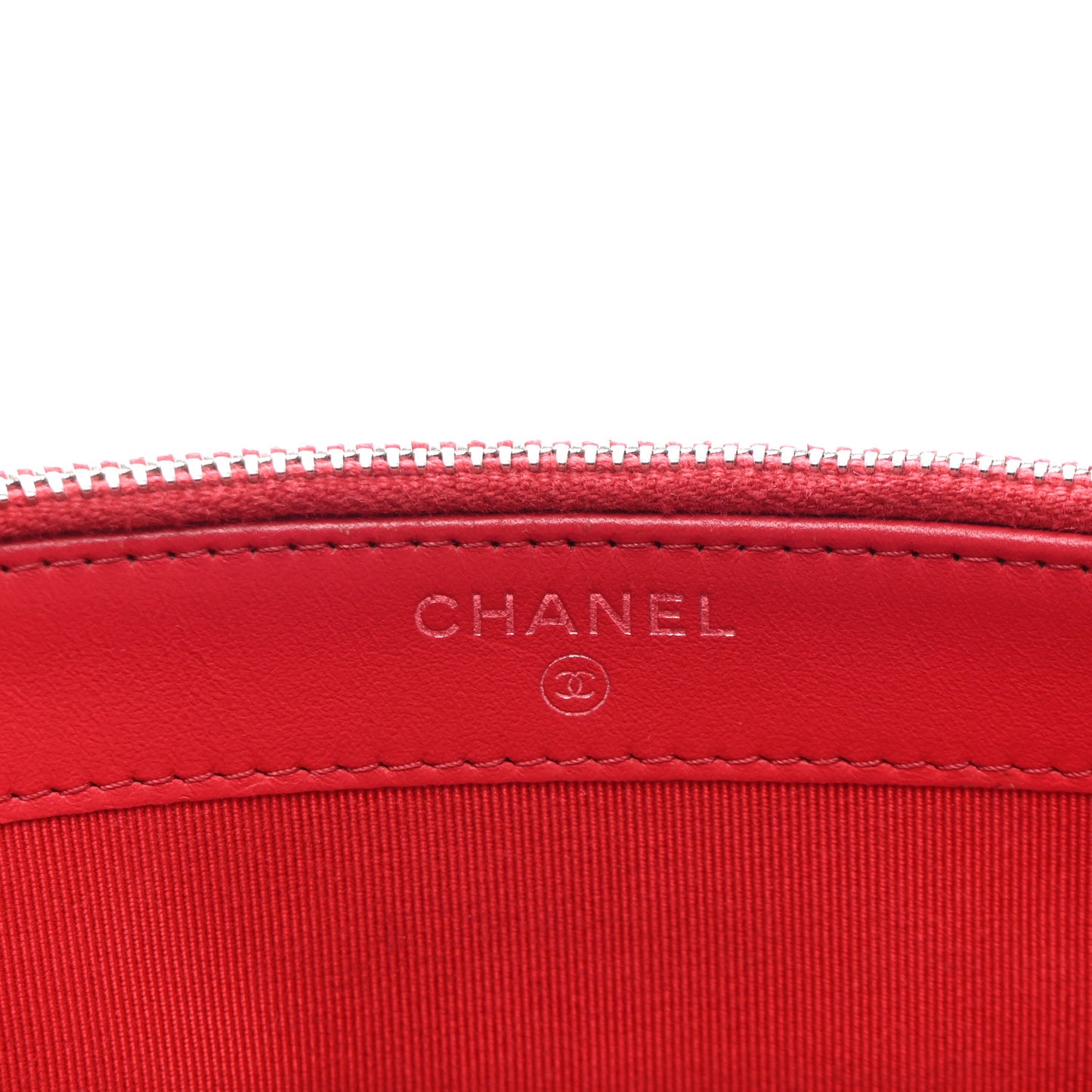 Caviar Chevron Quilted Small Clutch With Chain Light Red