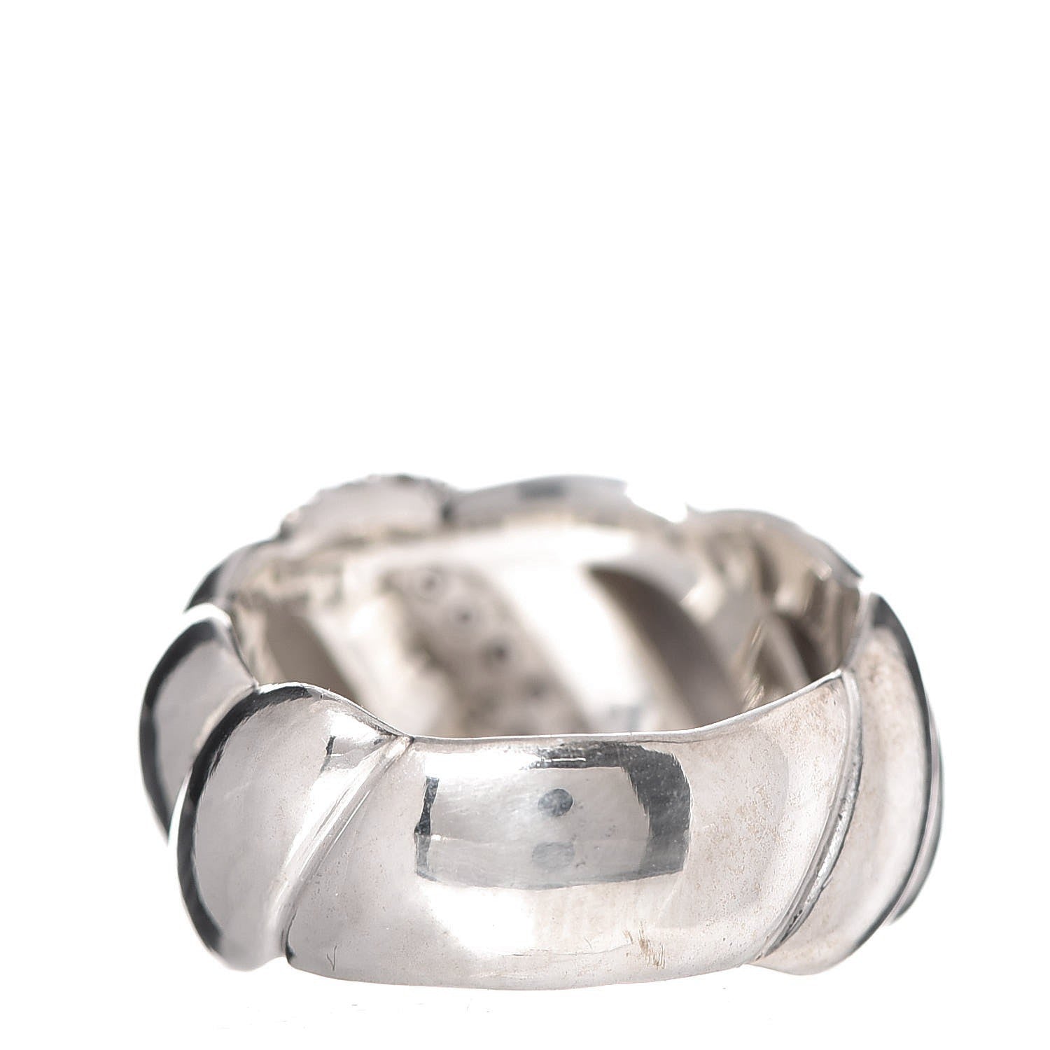 David Yurman Sterling Silver Diamond 13mm Hampton Cable Ring 54 6.75 4 of 6