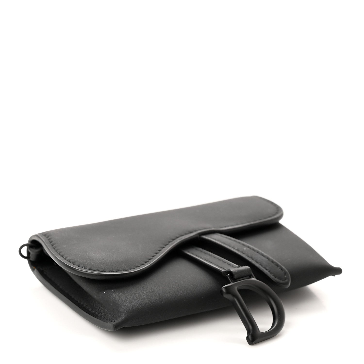 Christian Dior Ultra Matte Calfskin Nano Saddle Chain Pouch Black 4 of 9
