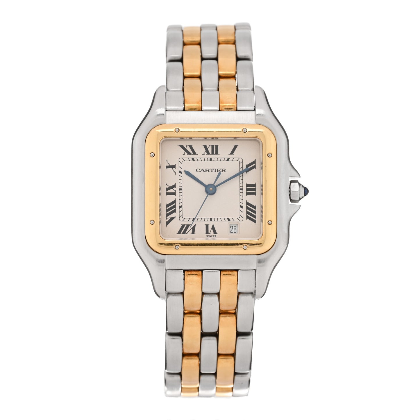 Stainless Steel 18K Yellow Gold 27mm Panthere Quartz Watch