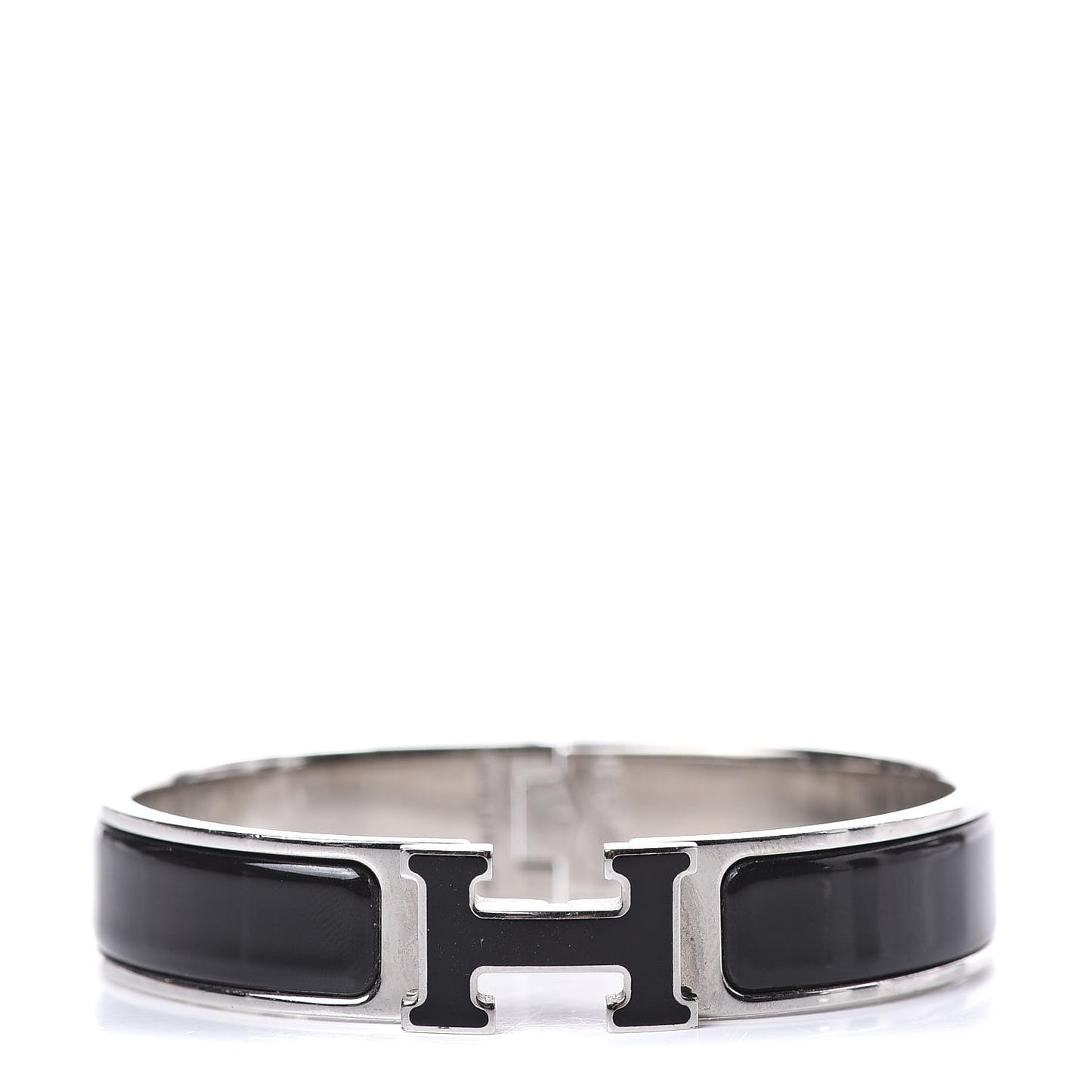 Enamel Narrow Clic Clac H Bracelet PM Black