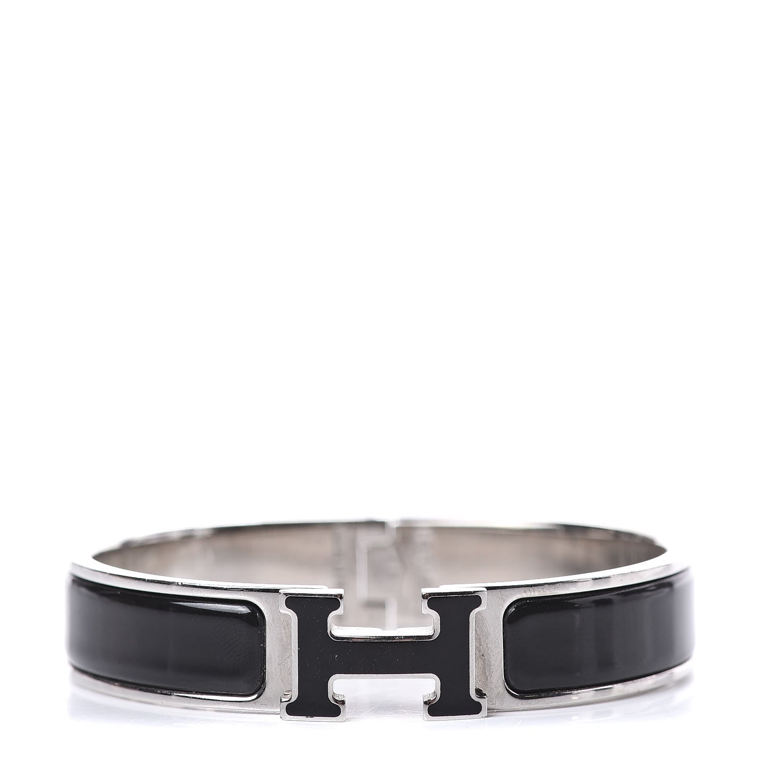 Hermes Enamel Narrow Clic Clac H Bracelet PM Black 1 of 5