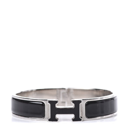 Hermes Enamel Narrow Clic Clac H Bracelet PM Black 1 of 5