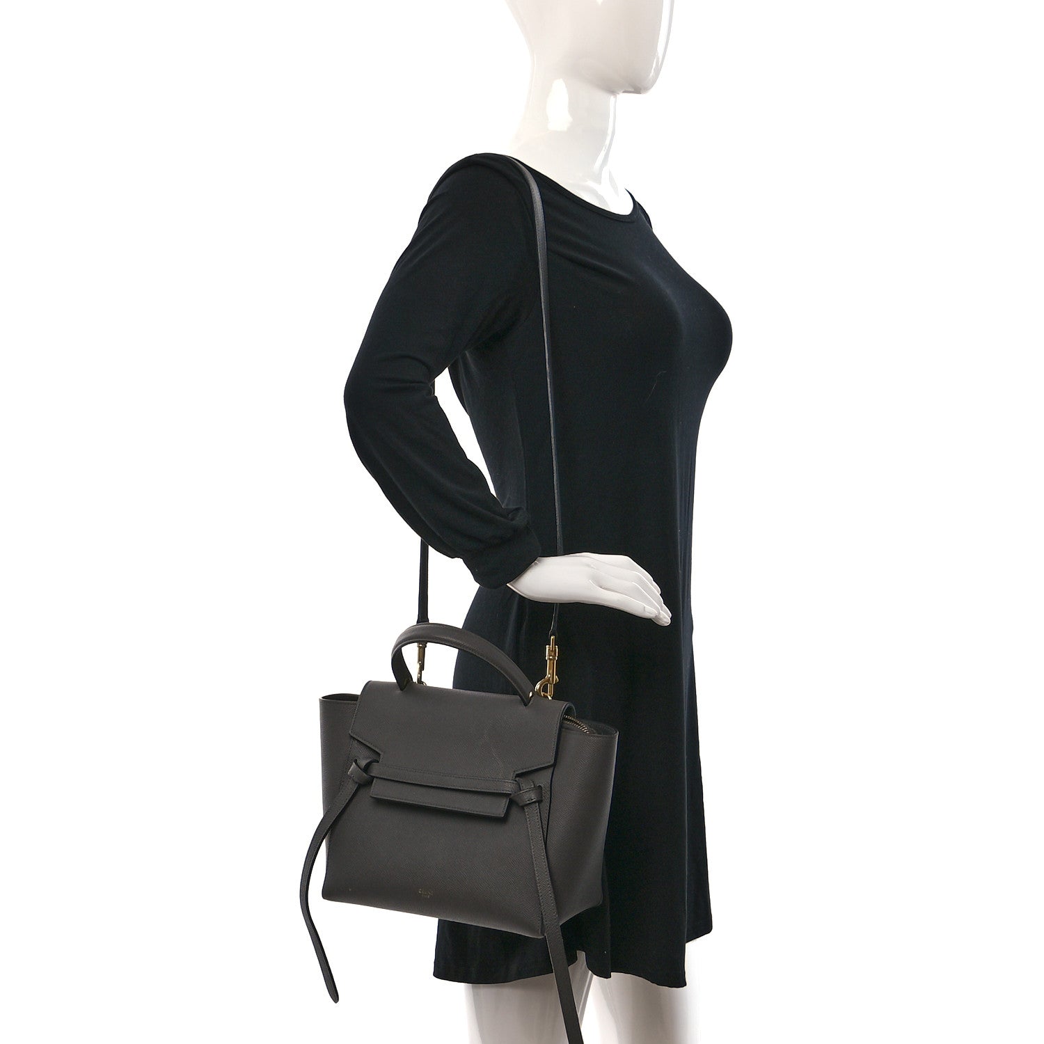 Celine Grained Calfskin Micro Belt Bag Grey 2 of 12