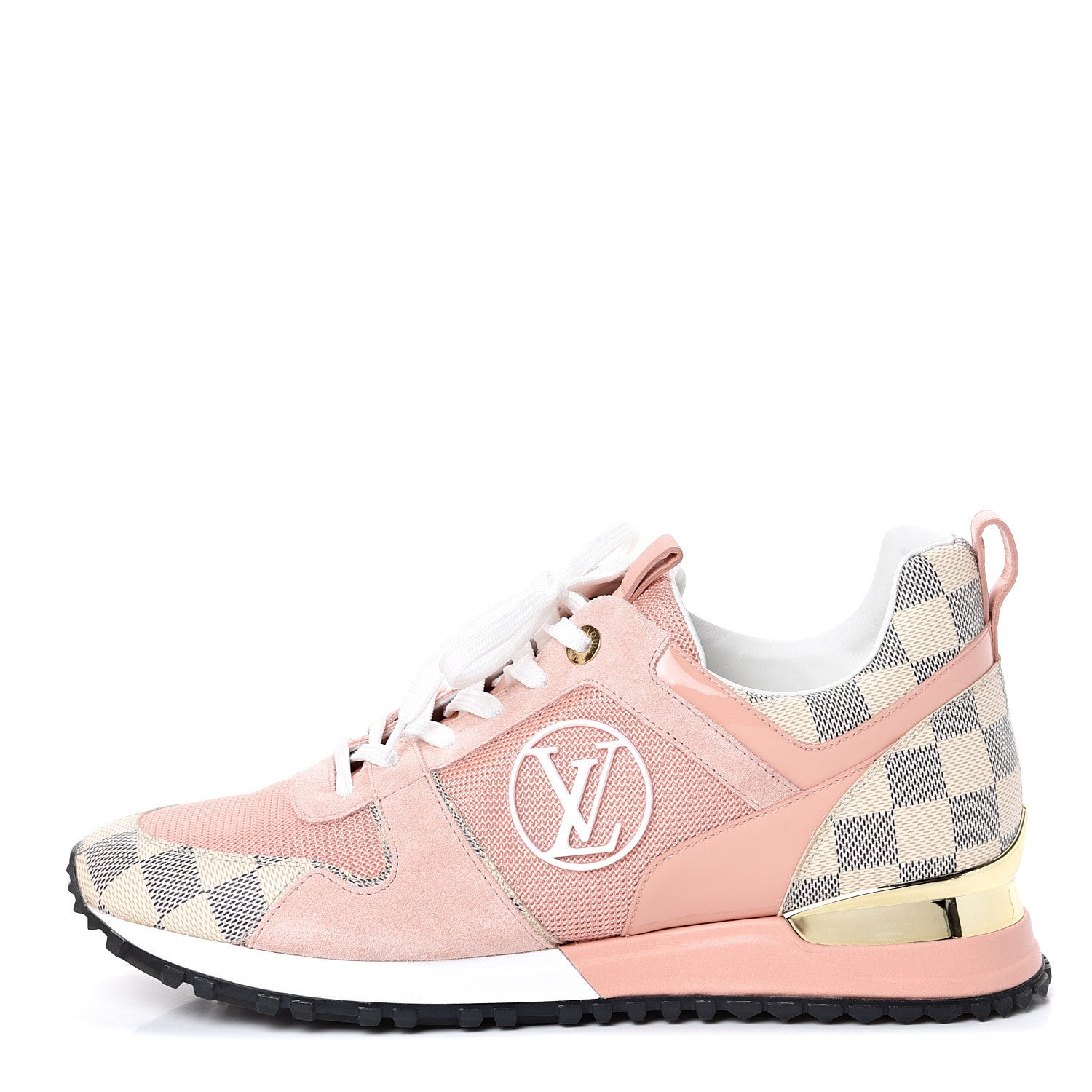 Louis Vuitton Suede Damier Azur Run Away Sneakers 41 Pink 1 of 9