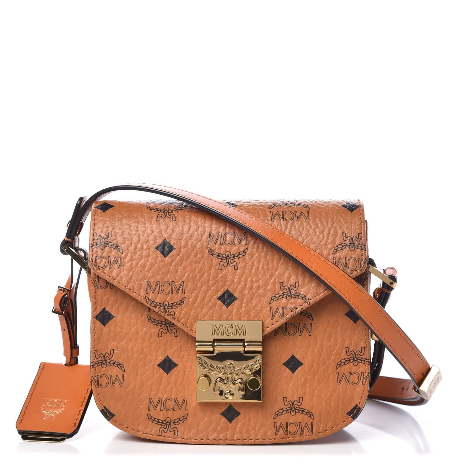 MCM Visetos Mini Patricia Shoulder Bag Cognac 1 of 6