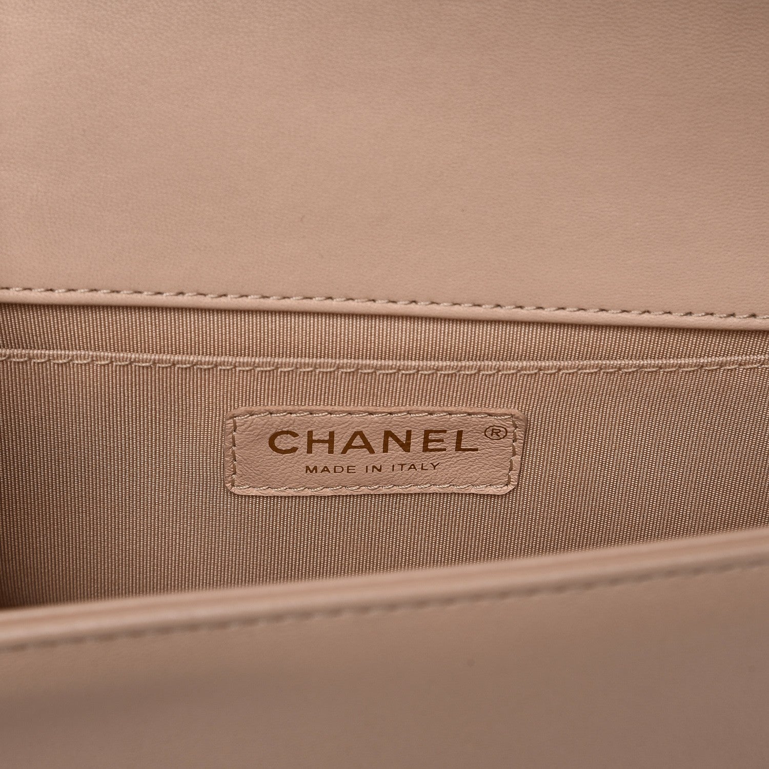 Chanel Lambskin Chevron Quilted Medium Boy Flap Beige 6 of 7