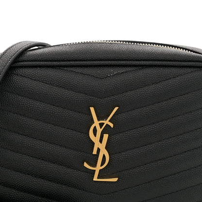 Saint Laurent Grain De Poudre Matelasse Monogram Mini Lou Camera Bag Black 8 of 13