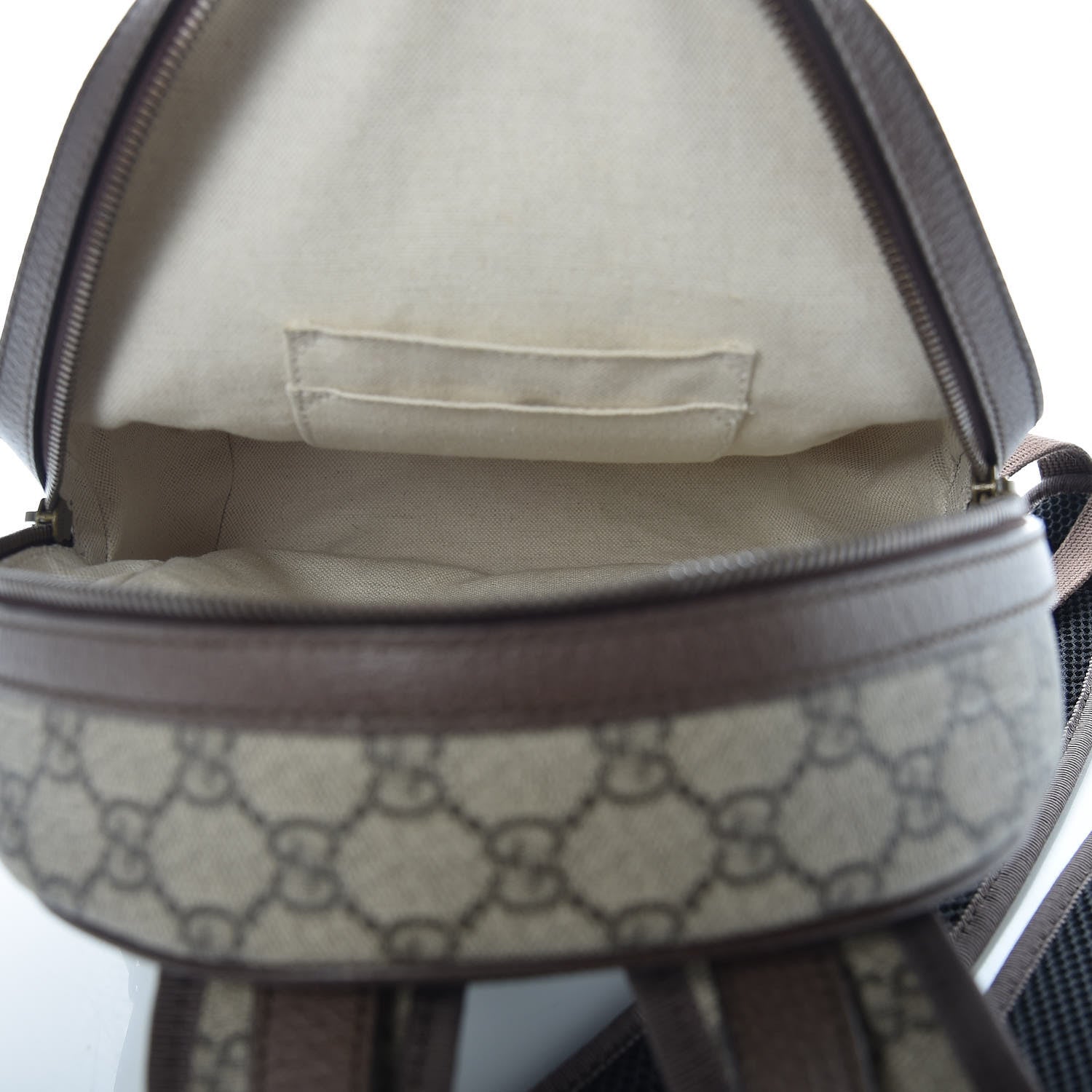 Gucci GG Supreme Monogram Calfskin Web Small Ophidia Day Backpack Beige Ebony New Acero 5 of 9