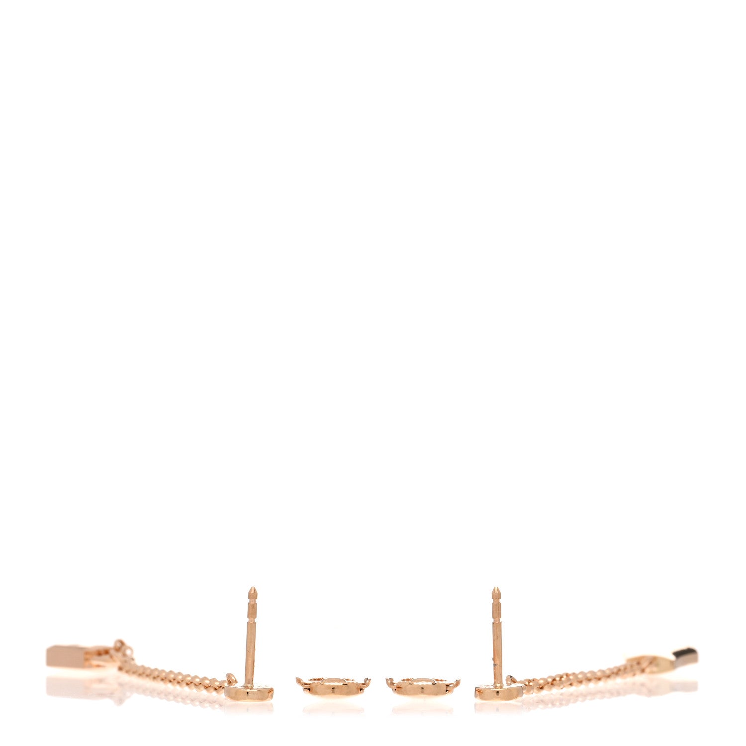 Hermes 18K Rose Gold Kelly Clochette Earrings 3 of 5