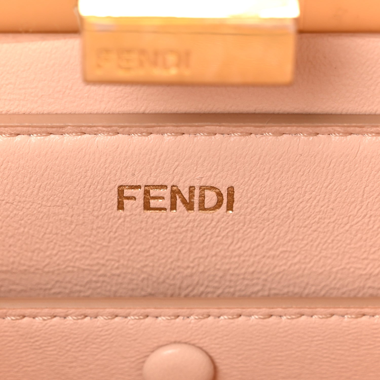 Fendi Vitello King Luxor Shiny Nappa Peekaboo I SEE U East West Satchel Verde Light Rose 7 of 13