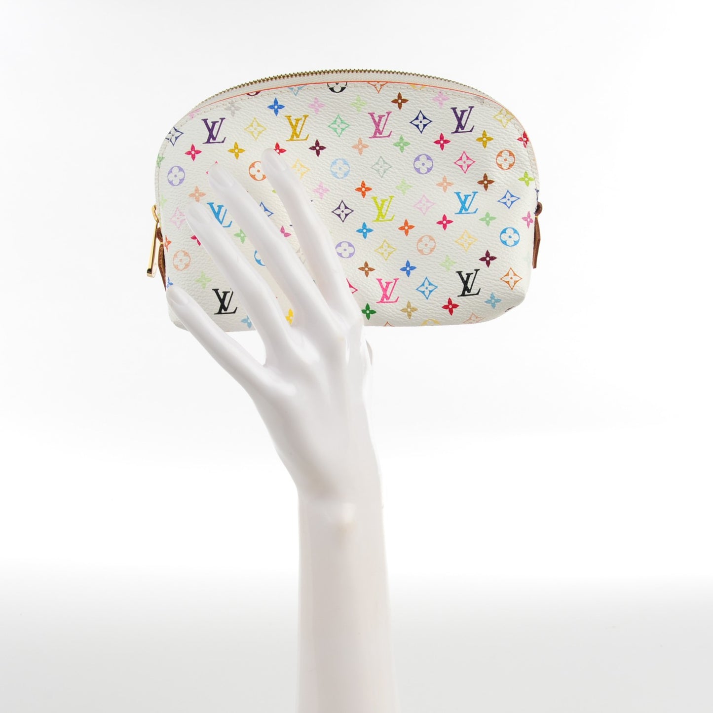 Monogram Multicolor Cosmetic Pouch White Litchi