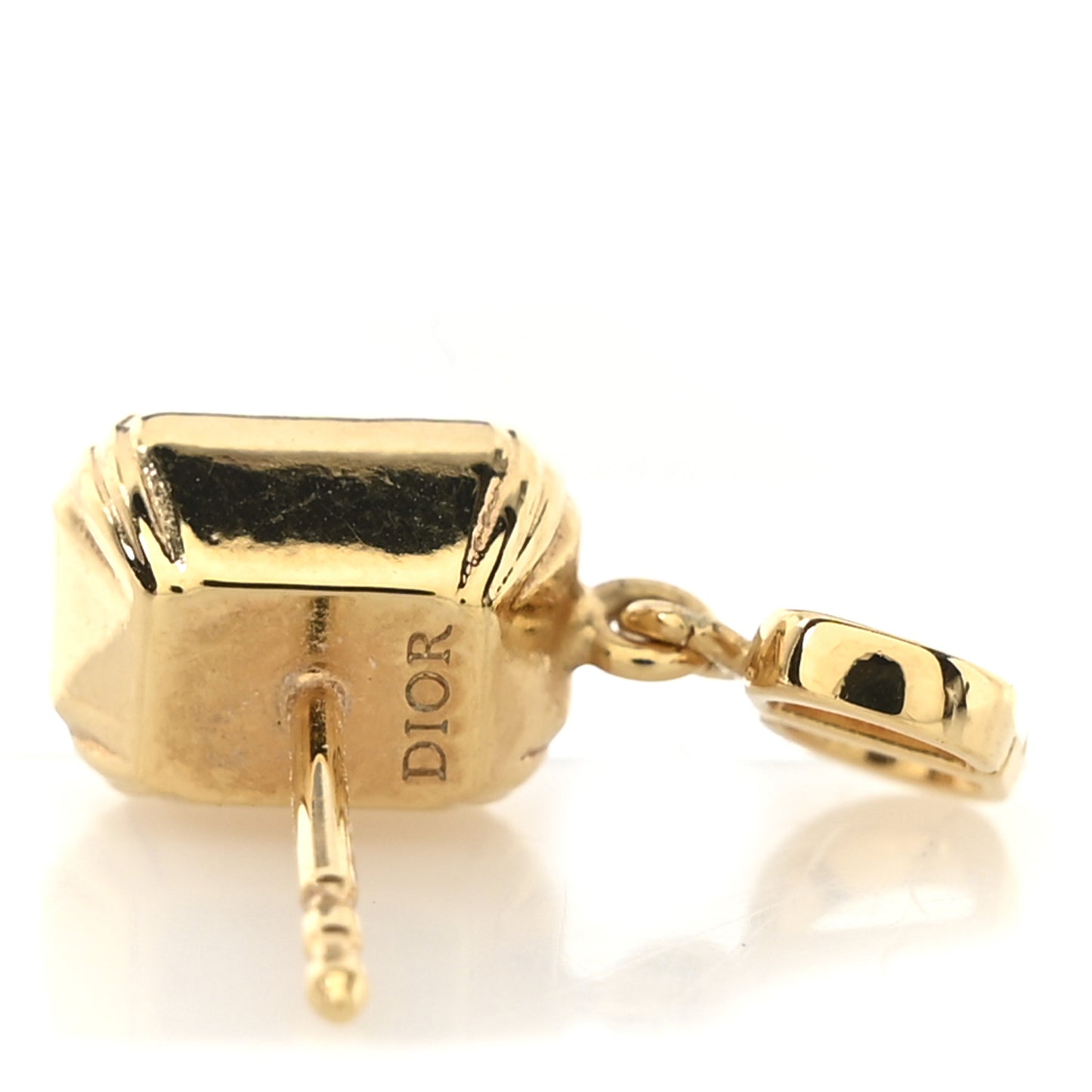 Pearl Crystal Petit CD Earrings Gold