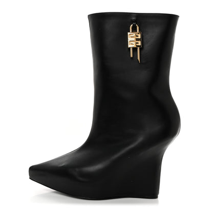 Givenchy Calfskin G Lock 80mm Wedge Low Boots 36.5 Black 1 of 8