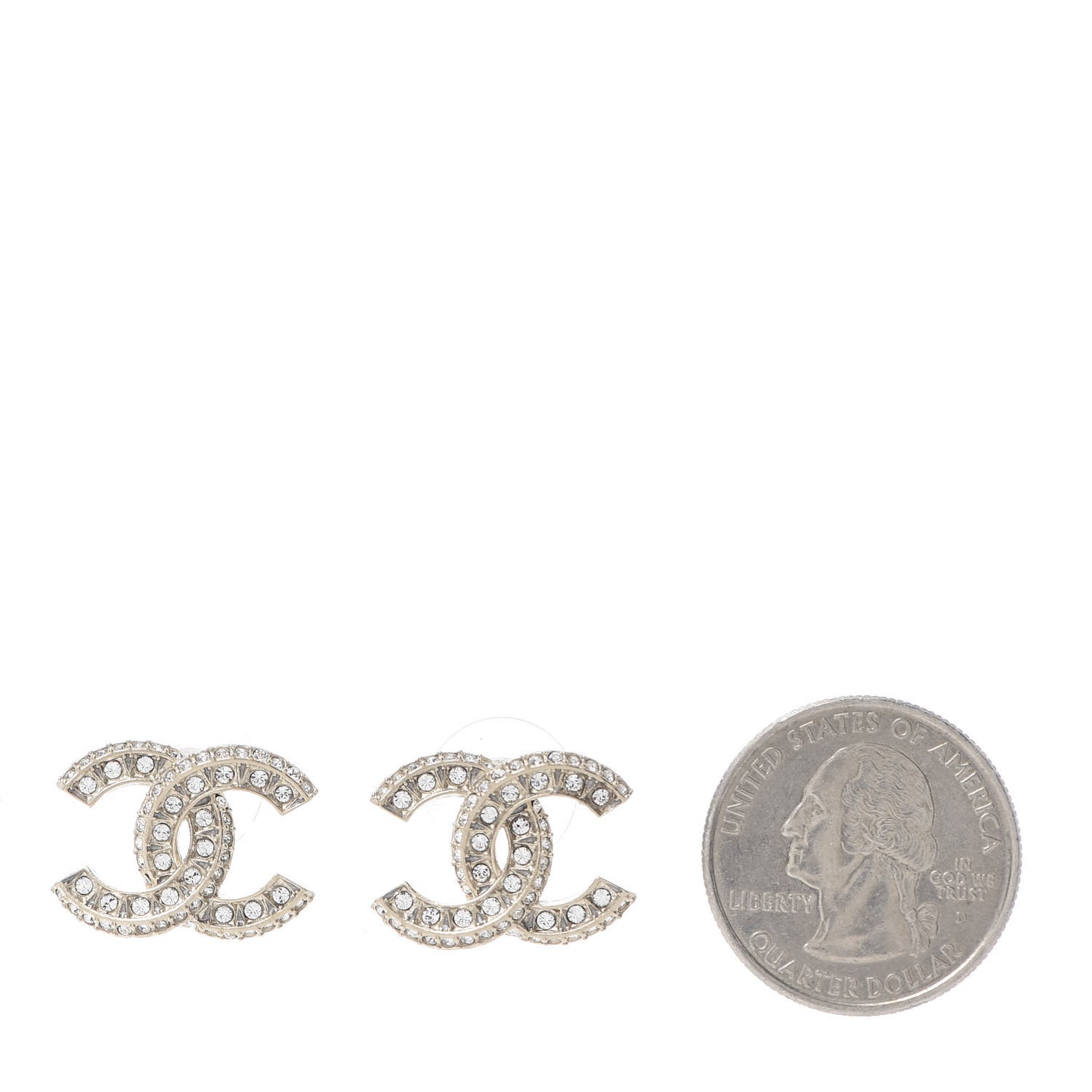 Crystal Timeless CC Earrings Light Gold