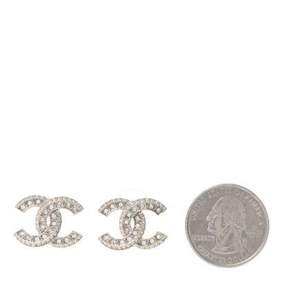 Chanel Crystal Timeless CC Earrings Light Gold 2 of 4