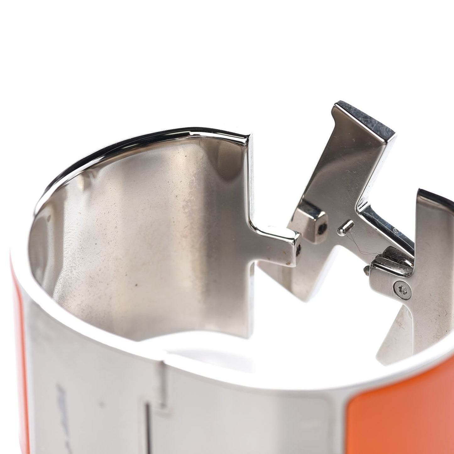 Enamel Extra Wide Clic Clac H Bracelet PM Orange White