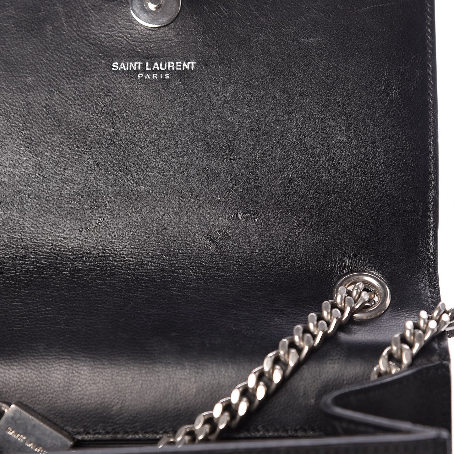 Suede Fringe Chain Small Monogram Satchel Black