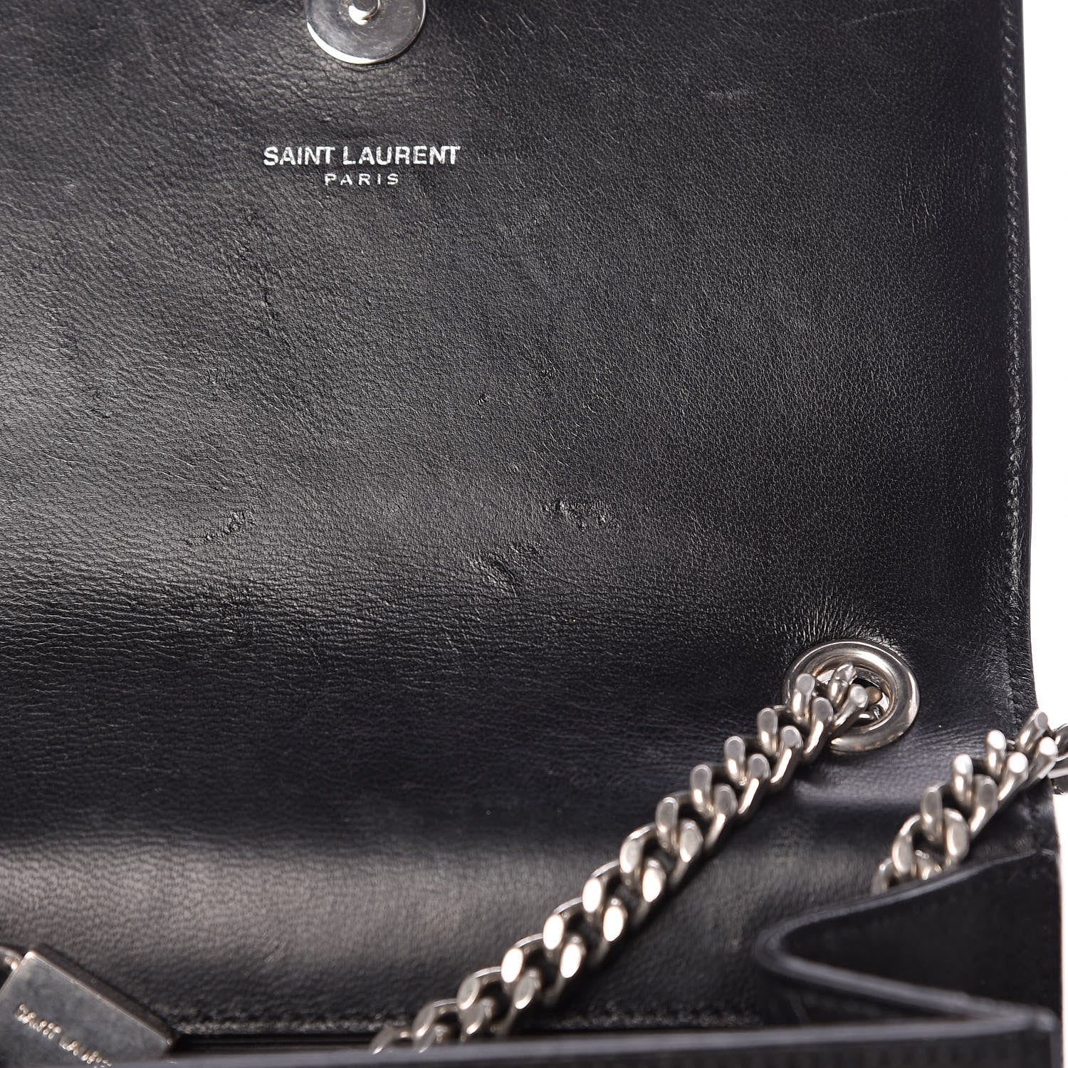 Saint Laurent Suede Fringe Chain Small Monogram Satchel Black 10 of 12