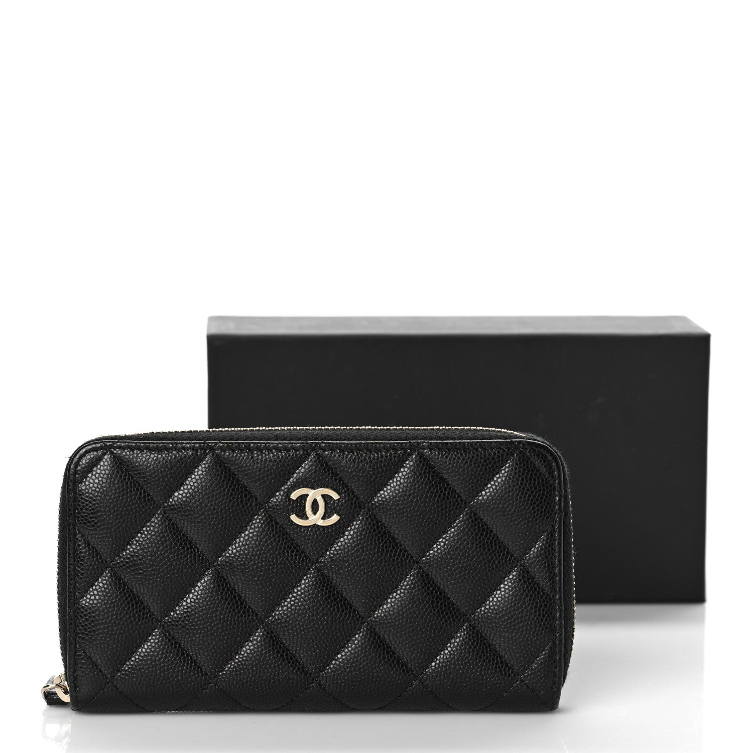 Chanel Caviar Quilted Medium Zip Around Wallet Black 13 of 13