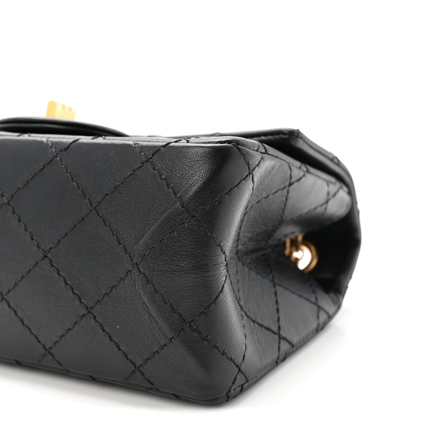 Aged Calfskin Quilted 2.55 Reissue Mini Flap Black