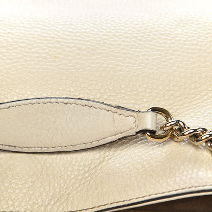 Gucci Pebbled Calfskin Medium Soho Chain Shoulder Bag Off White 14 of 18