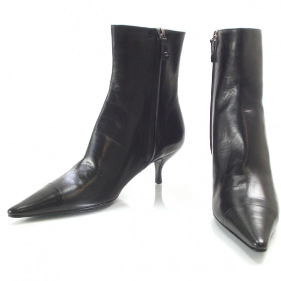 Chanel Leather Ankle Boots 38 Black 1 of 8