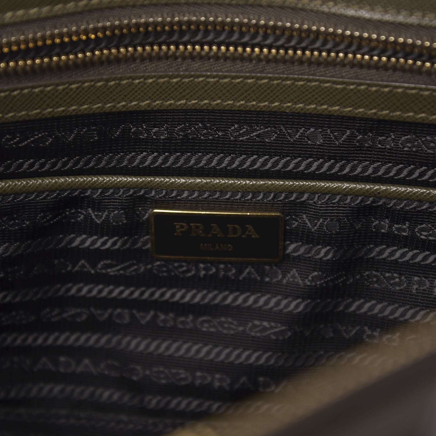 Prada Saffiano Lux Medium Galleria Double Zip Tote Militare 7 of 12