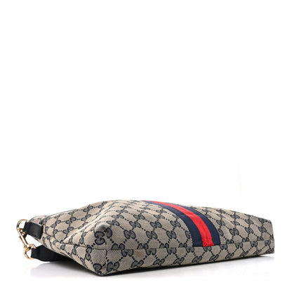 Gucci GG Supreme Monogram Web Flat Messenger Bag Navy 4 of 10