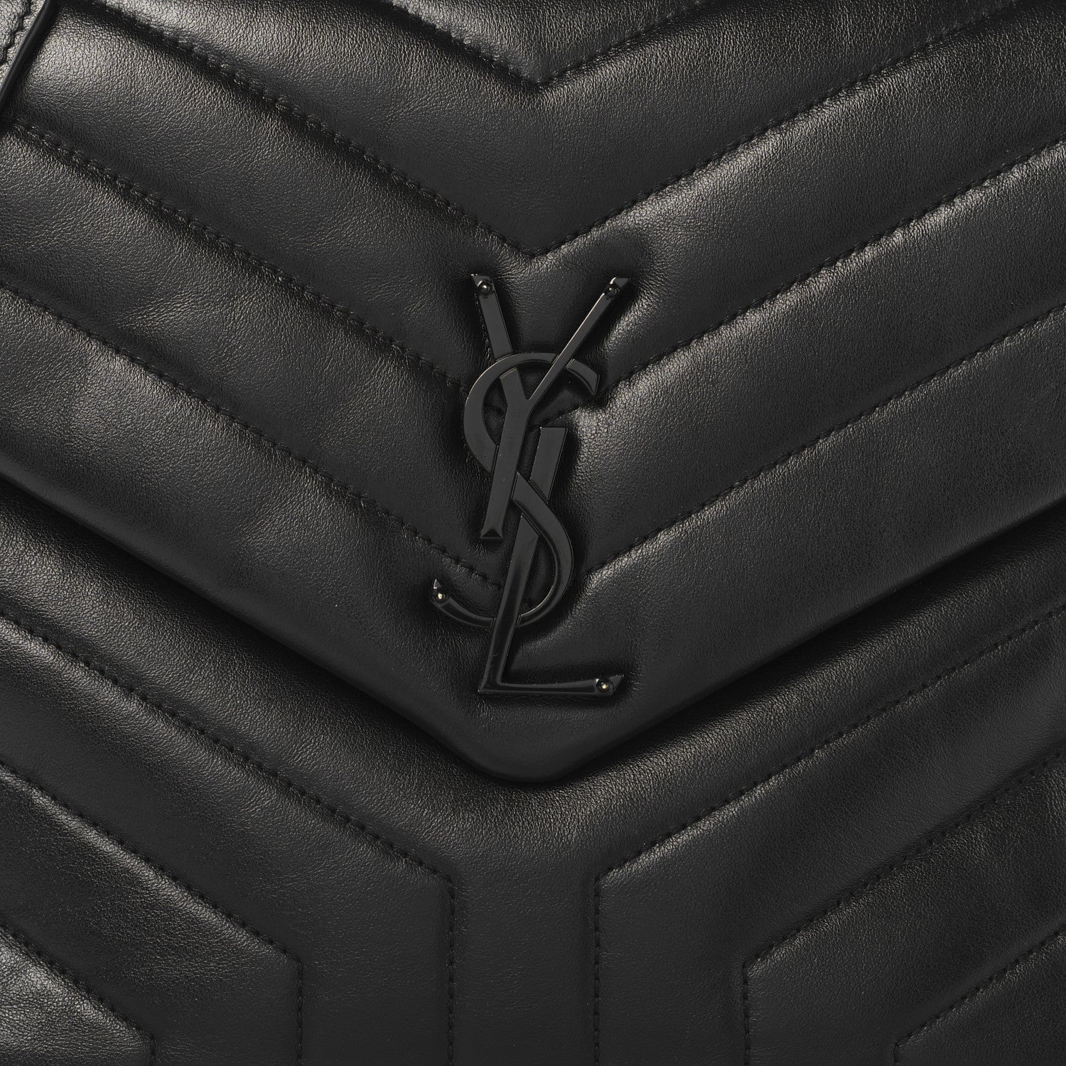 Saint Laurent Calfskin Y Quilted Monogram Monochrome Medium Loulou Chain Satchel Black 8 of 10