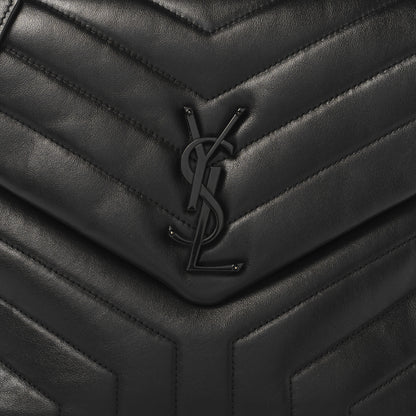 Saint Laurent Calfskin Y Quilted Monogram Monochrome Medium Loulou Chain Satchel Black 8 of 10