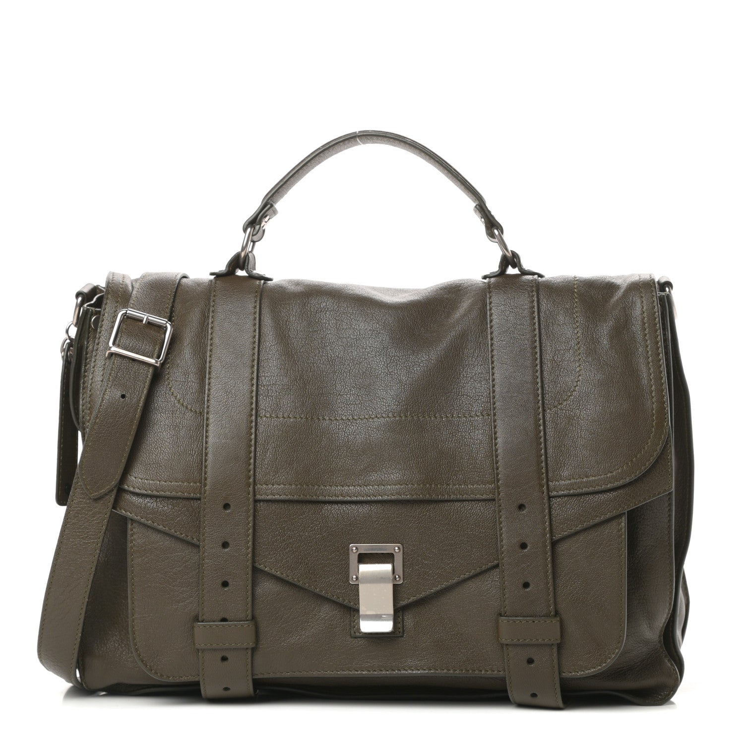 Proenza Schouler Lambskin Large PS1 Satchel Military 1 of 13