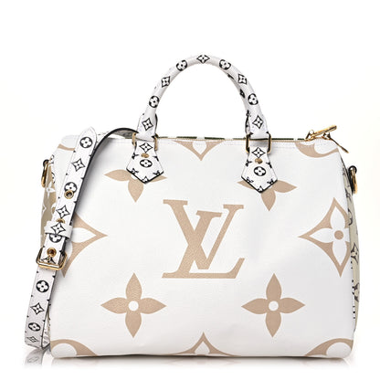 Louis Vuitton Monogram Giant Speedy Bandouliere 30 Kaki Beige 1 of 14