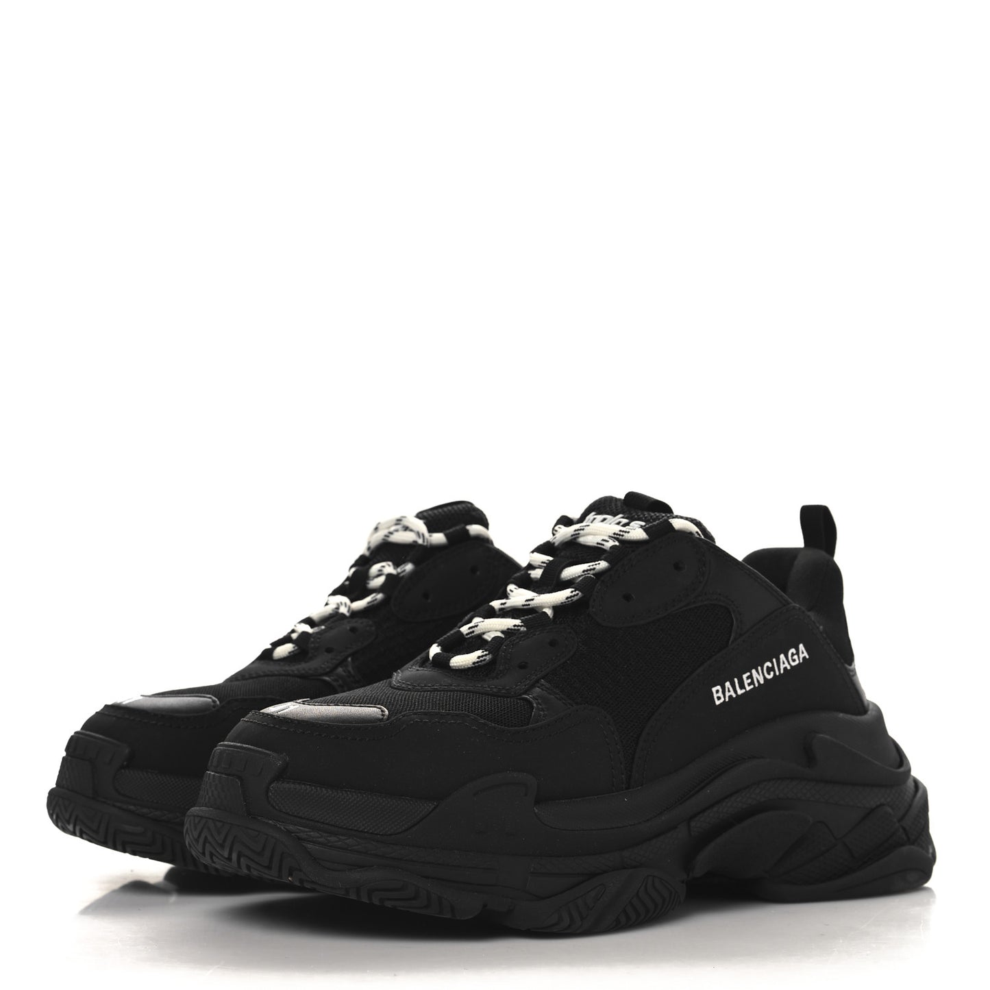 Fabric Mesh Womens Triple S Sneakers 41 Black