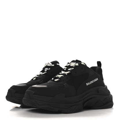 Balenciaga Fabric Mesh Womens Triple S Sneakers 41 Black 4 of 8