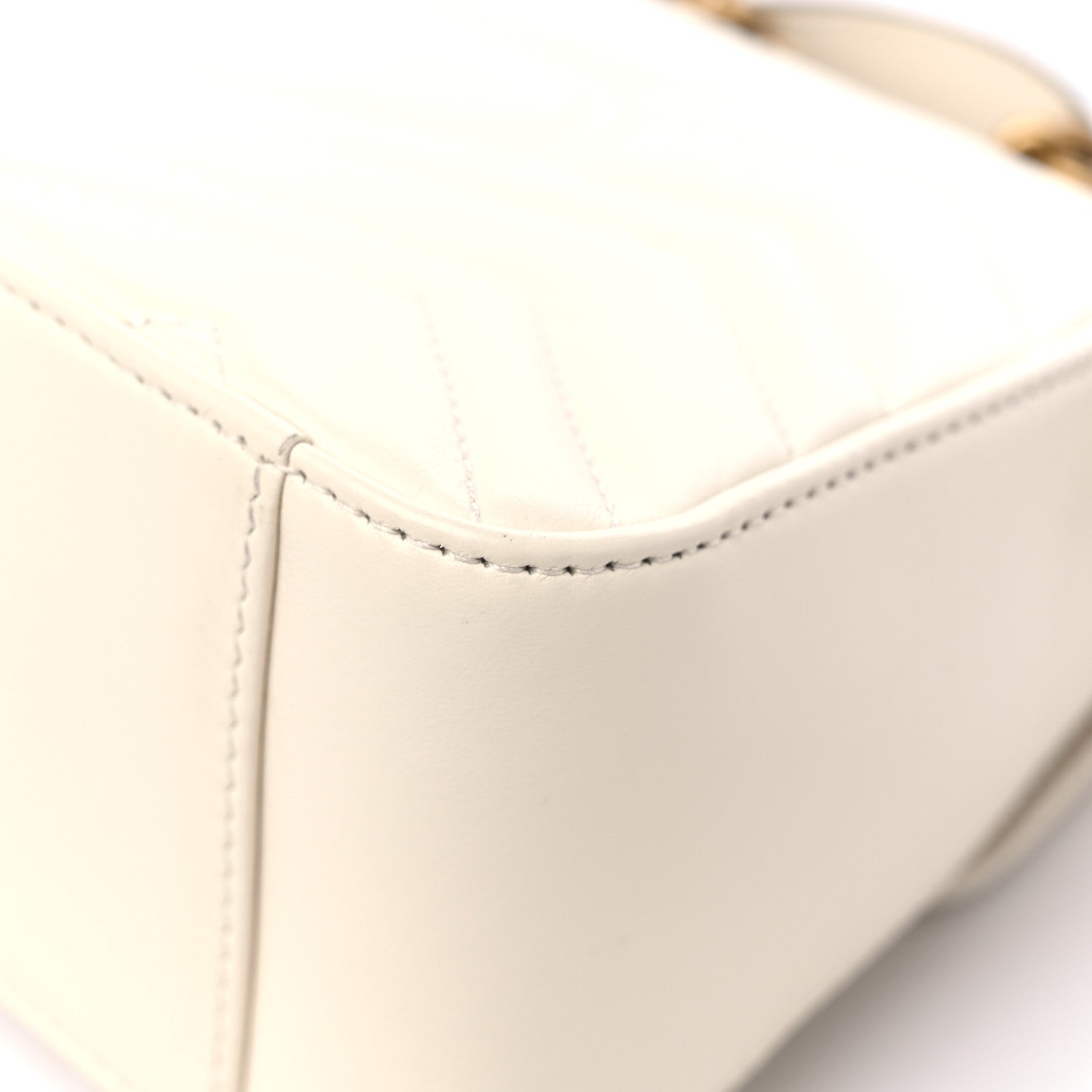 Gucci Calfskin Matelasse Mini GG Marmont Top Handle Shoulder Bag White 11 of 13