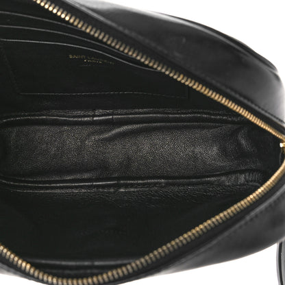 Saint Laurent Canvas Calfskin Leopard Print Monogram Mini Lou Camera Bag Brown 5 of 9