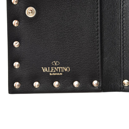 Valentino Garavani Vitello Rockstud Coin Case Card Holder Black 6 of 6