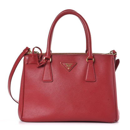 Prada Saffiano Small Galleria Double Zip Tote Fuoco 1 of 13