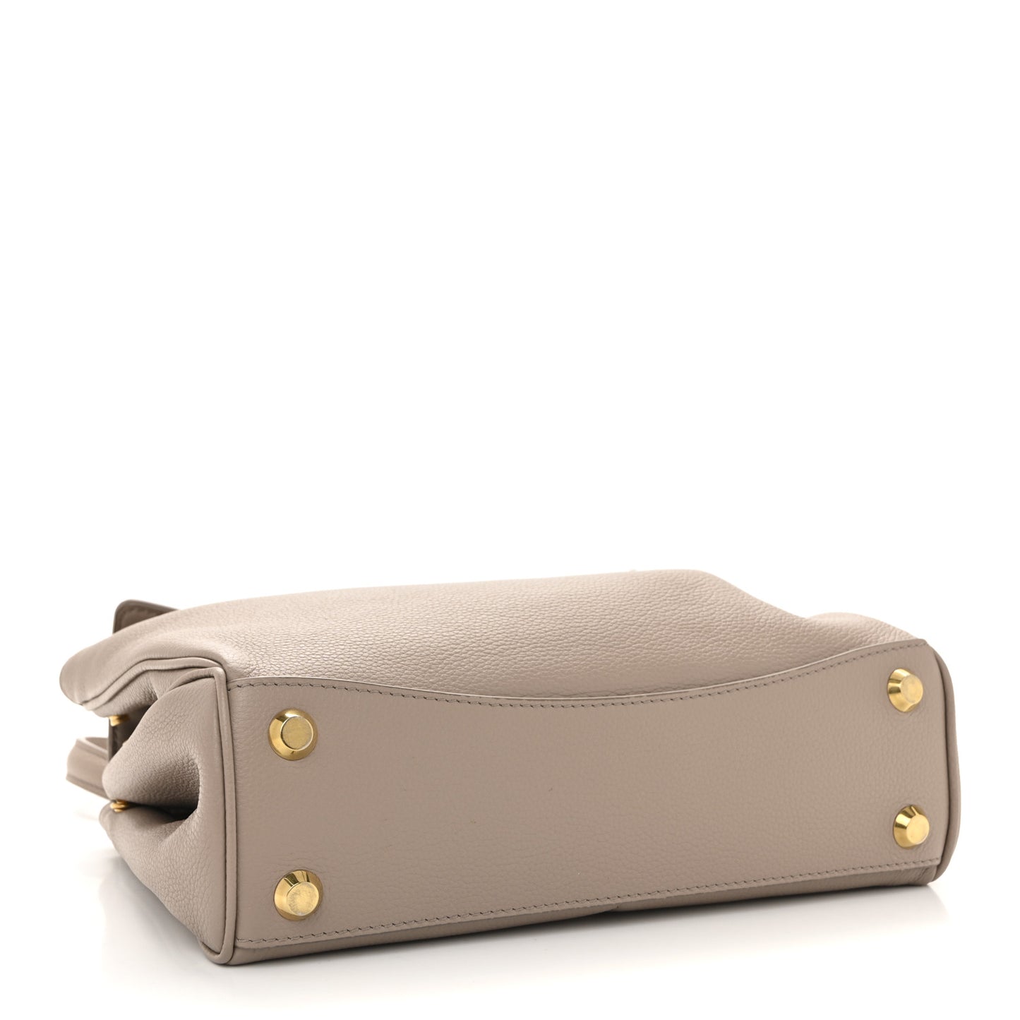 Grained Calfskin Small Rodeo Top Handle Handbag Sesame