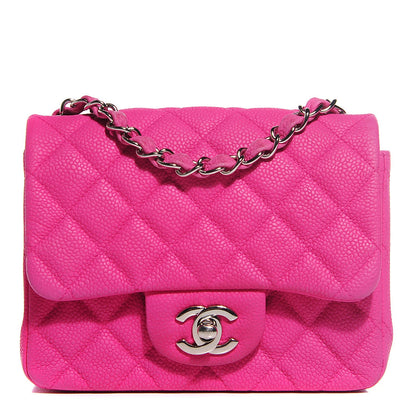 Chanel Iridescent Caviar Quilted Mini Square Flap Hot Pink 1 of 8