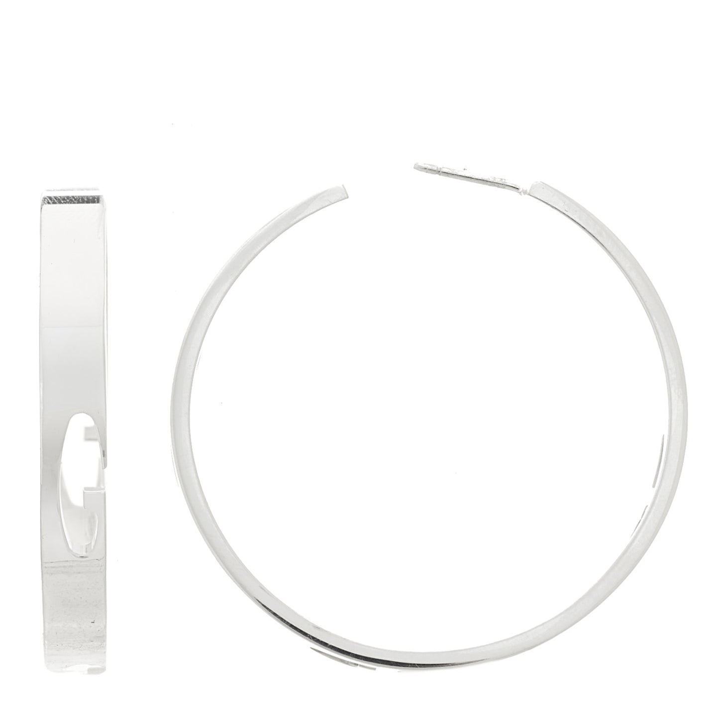 Sterling Silver G Cut Out Hoop Earrings