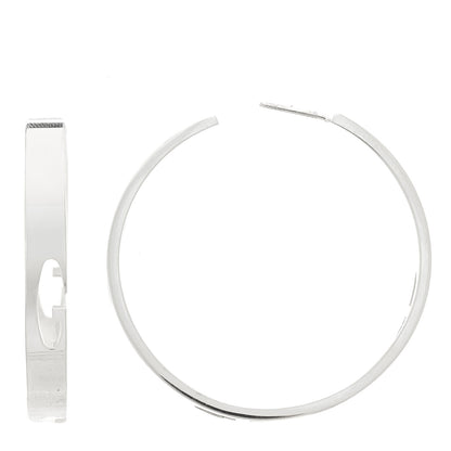 Gucci Sterling Silver G Cut Out Hoop Earrings 1 of 5