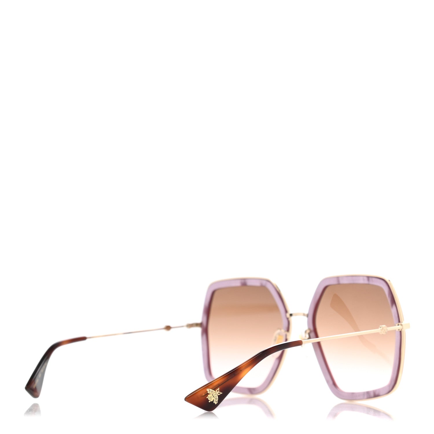 Gucci Acetate Oversize Square Frame GG0106S Sunglasses Purple 4 of 6