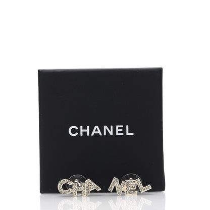 Chanel Crystal Pearl Signature Stud Earrings Gold 5 of 5