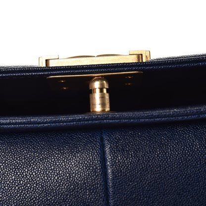 Chanel Caviar Quilted Medium Boy Flap Dark Blue 10 of 10