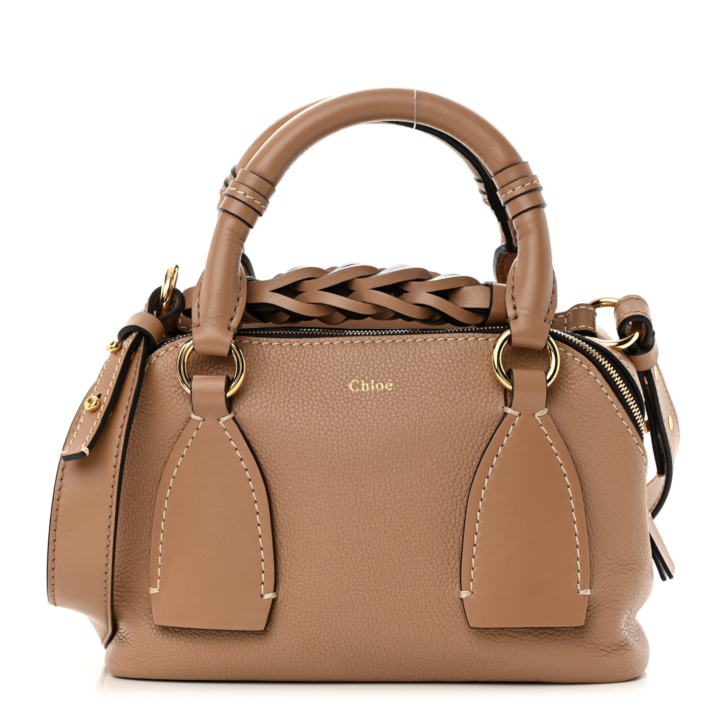 Calfskin Small Daria Cement Brown
