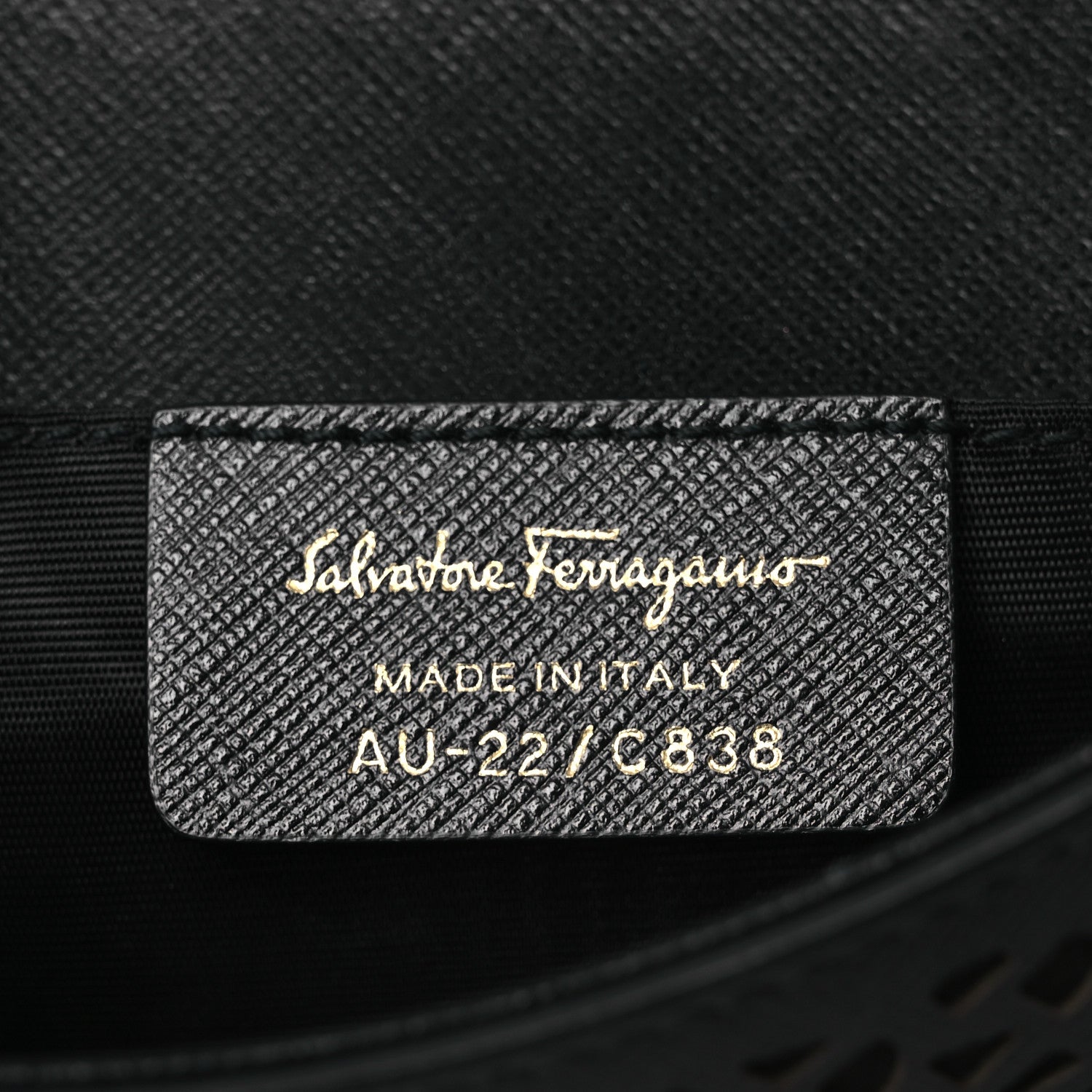 Salvatore Ferragamo Printed Calfskin Laser Cut Bow Mini Miss Vara Bow Chain Bag Black 6 of 11